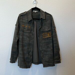 Willow & Clay Military Green Army Schacket Jacket Size XS